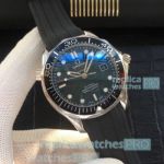 Copy Omega Seamaster James Bond Swiss 2824 Watch - Black Rubber Strap